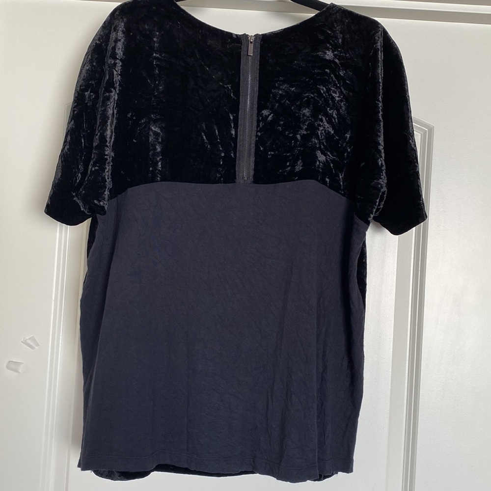 Lucky Brand Velvet shirt blouse Womens XL mixed media Festival fairy grunge